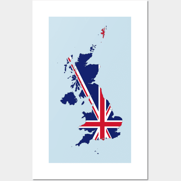 United Kingdom Flag inside Map of UK Wall Art by Mashmosh